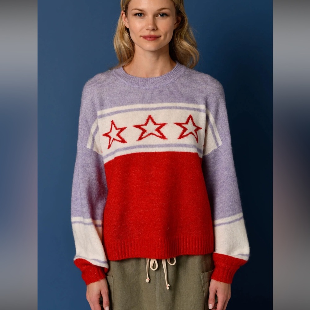 Sundry Star Intarsia Sweater